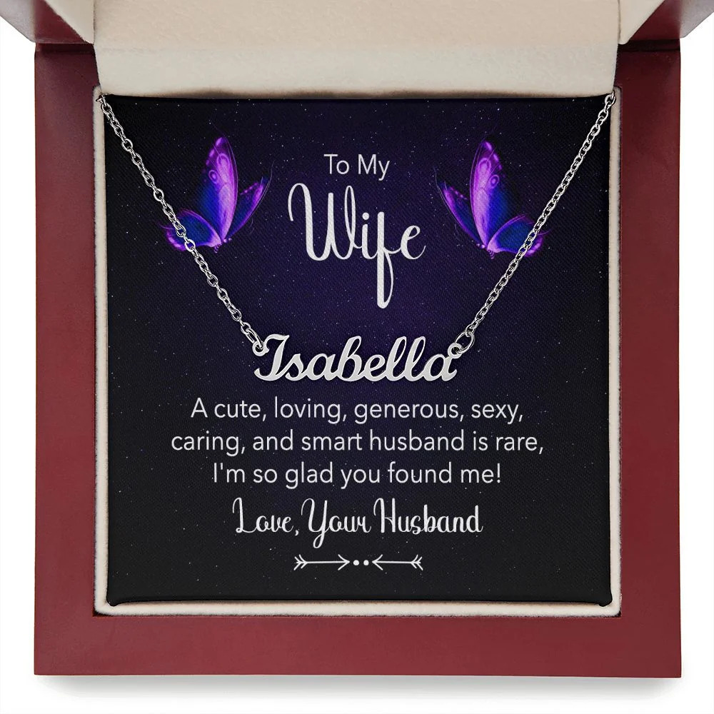 To My Wife I Am Glad You Found Me Personalized Name Necklace Stainless Steel Cu